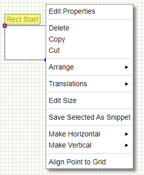 Image showing edit context menu for a graphic object
