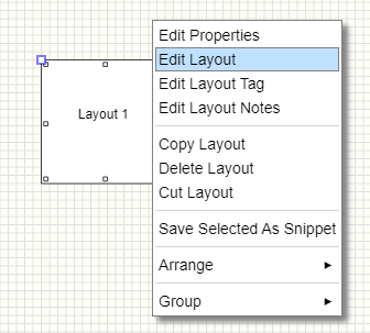 Image of Layout Object context menu