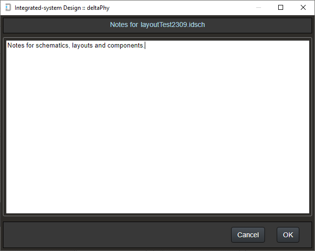image of notes dialog