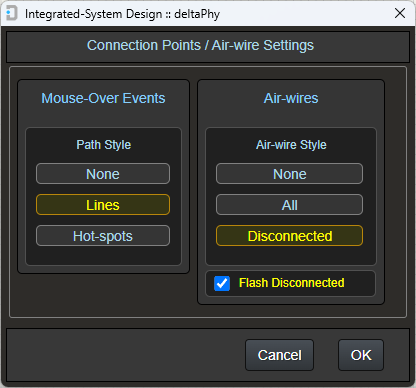 Image of path dialog in layout editor.