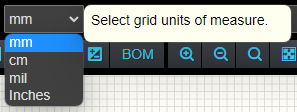 Select box for grid units of measure.